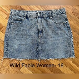 wild fable Distressed Light Blue Denim Mini Skirt